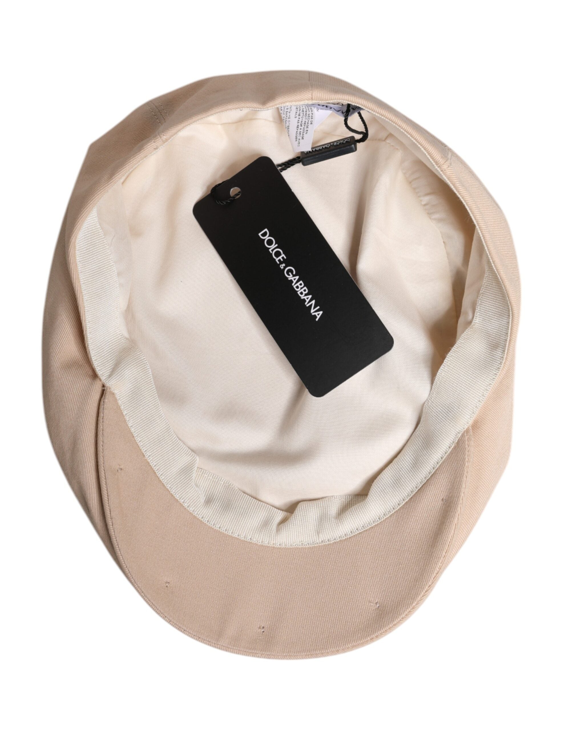 Dolce &amp;amp; Gabbana Beige Cotton Newsboy Capello Cabbie Hat