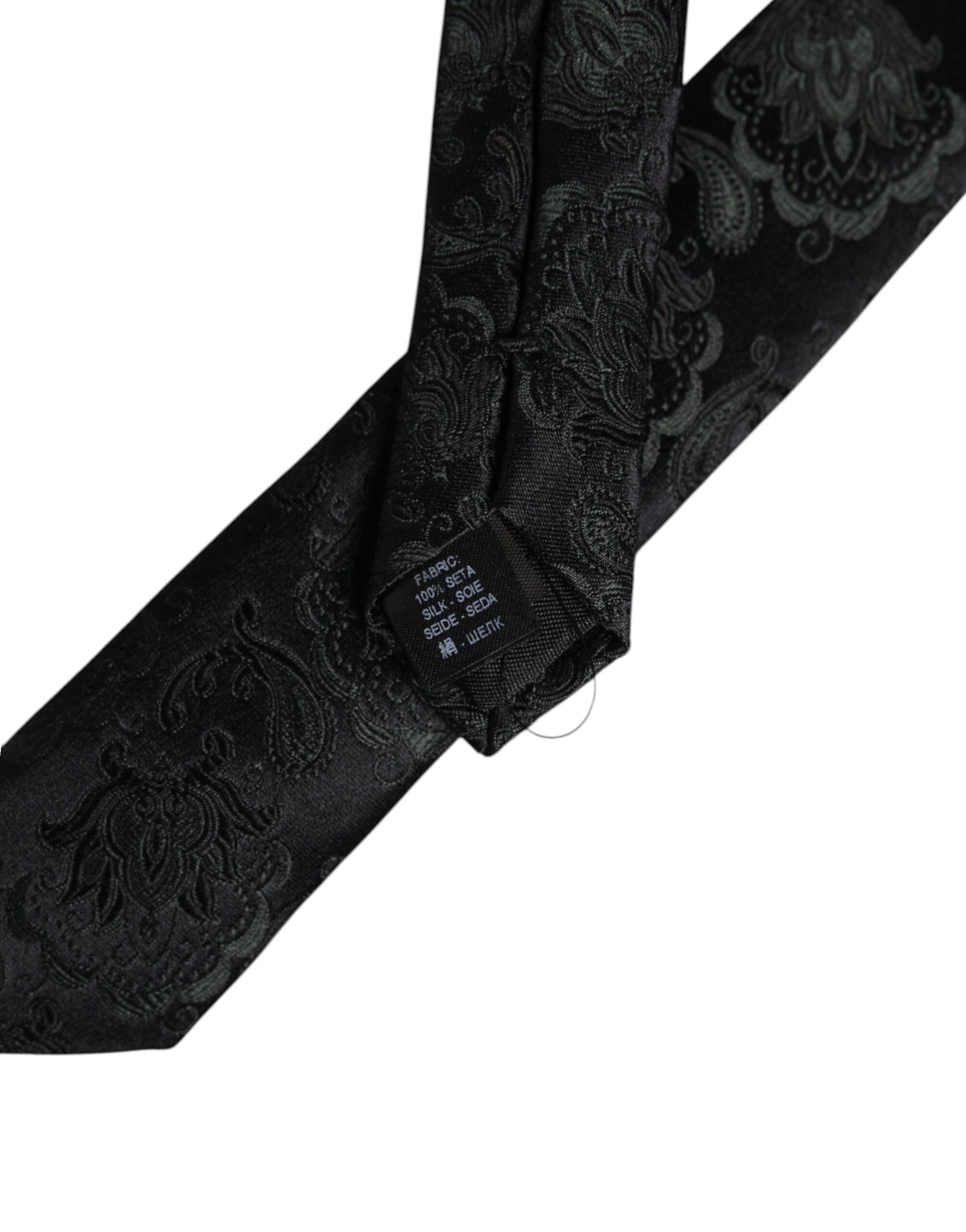 Dolce &amp;amp; Gabbana Mörkgrön Blommig Sidenslips Justerbar Slips