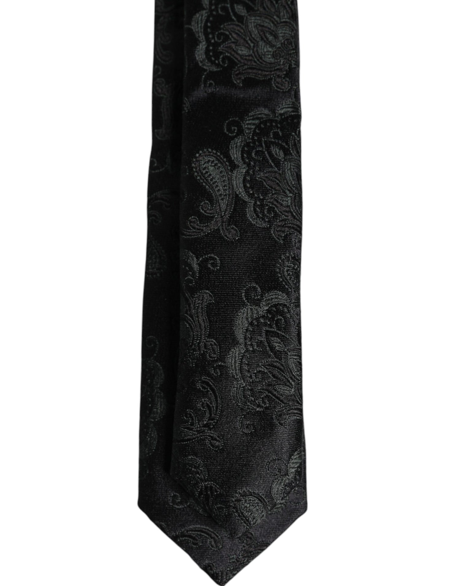 Dolce &amp;amp; Gabbana Mörkgrön Blommig Sidenslips Justerbar Slips