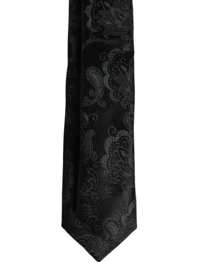 Dolce &amp;amp; Gabbana Mörkgrön Blommig Sidenslips Justerbar Slips