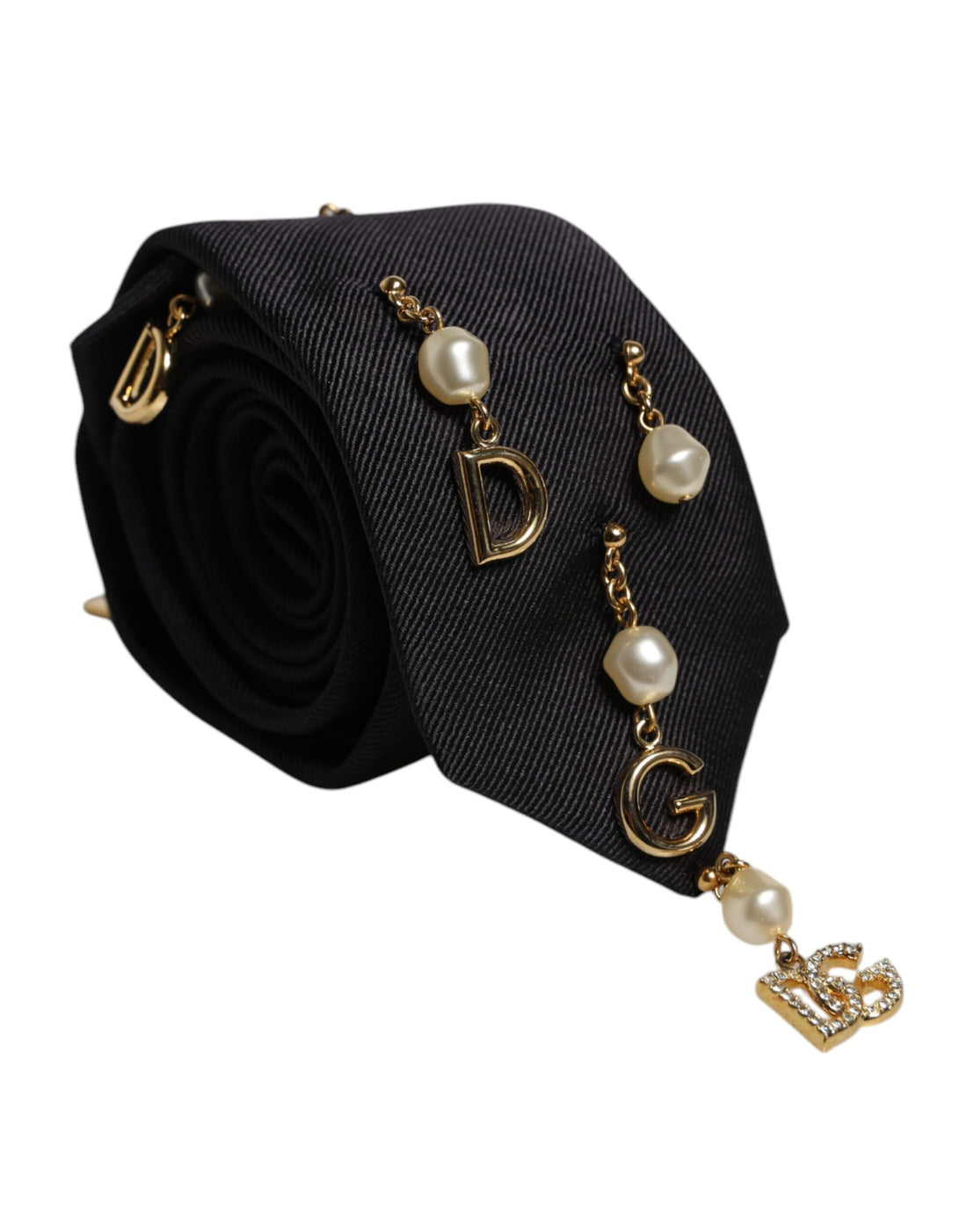 Dolce &amp;amp; Gabbana Svart Justerbar Slips med Logotyp