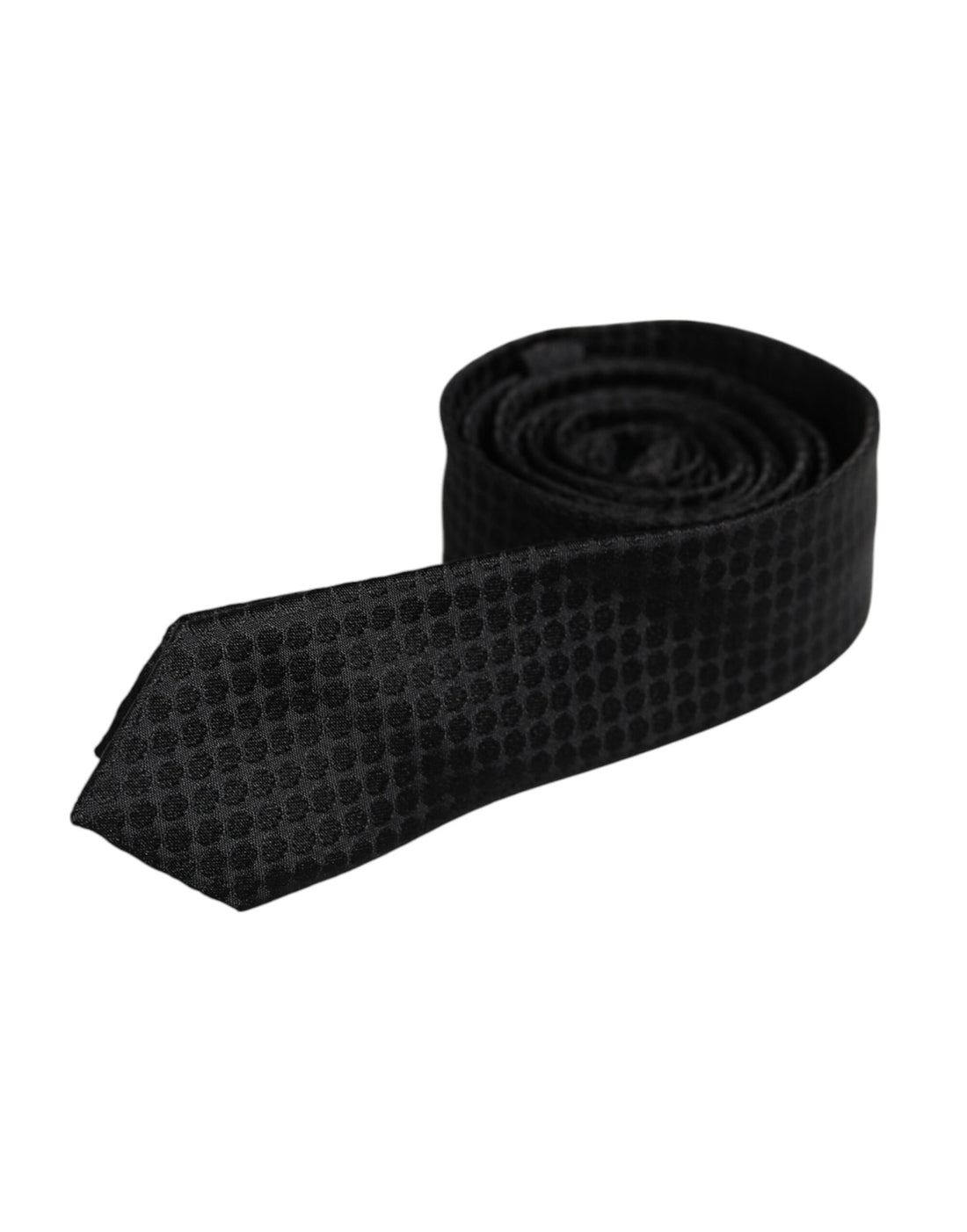 Dolce &amp;amp; Gabbana Svarta Cirklar Justerbar Slips i Siden