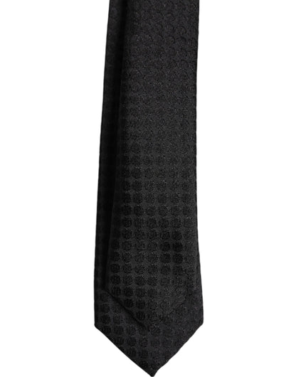 Dolce &amp;amp; Gabbana Svarta Cirklar Justerbar Slips i Siden