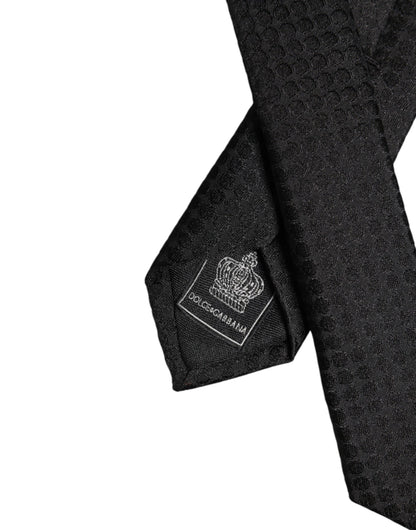 Dolce &amp;amp; Gabbana Svarta Cirklar Justerbar Slips i Siden