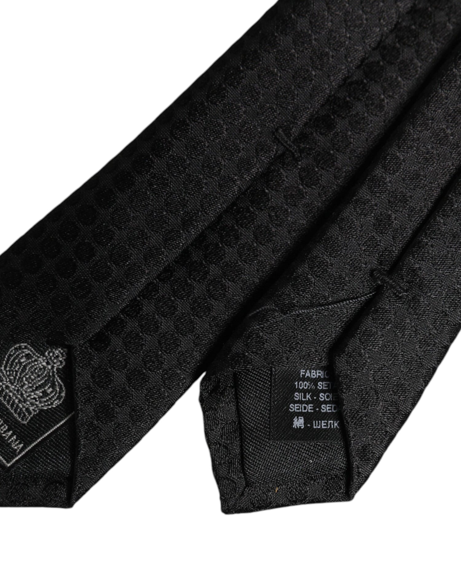 Dolce &amp;amp; Gabbana Svarta Cirklar Justerbar Slips i Siden