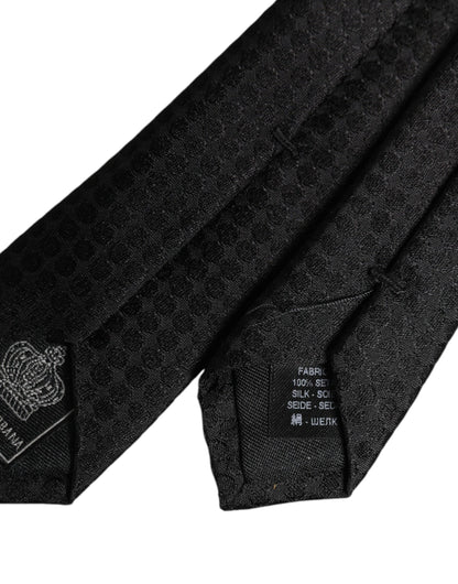 Dolce &amp;amp; Gabbana Svarta Cirklar Justerbar Slips i Siden
