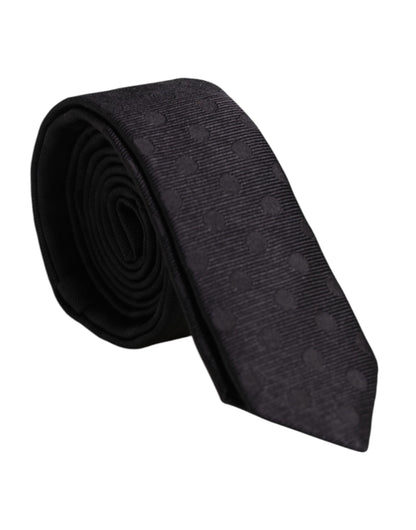 Dolce &amp;amp; Gabbana Svarta Cirklar Justerbar Slips i Siden