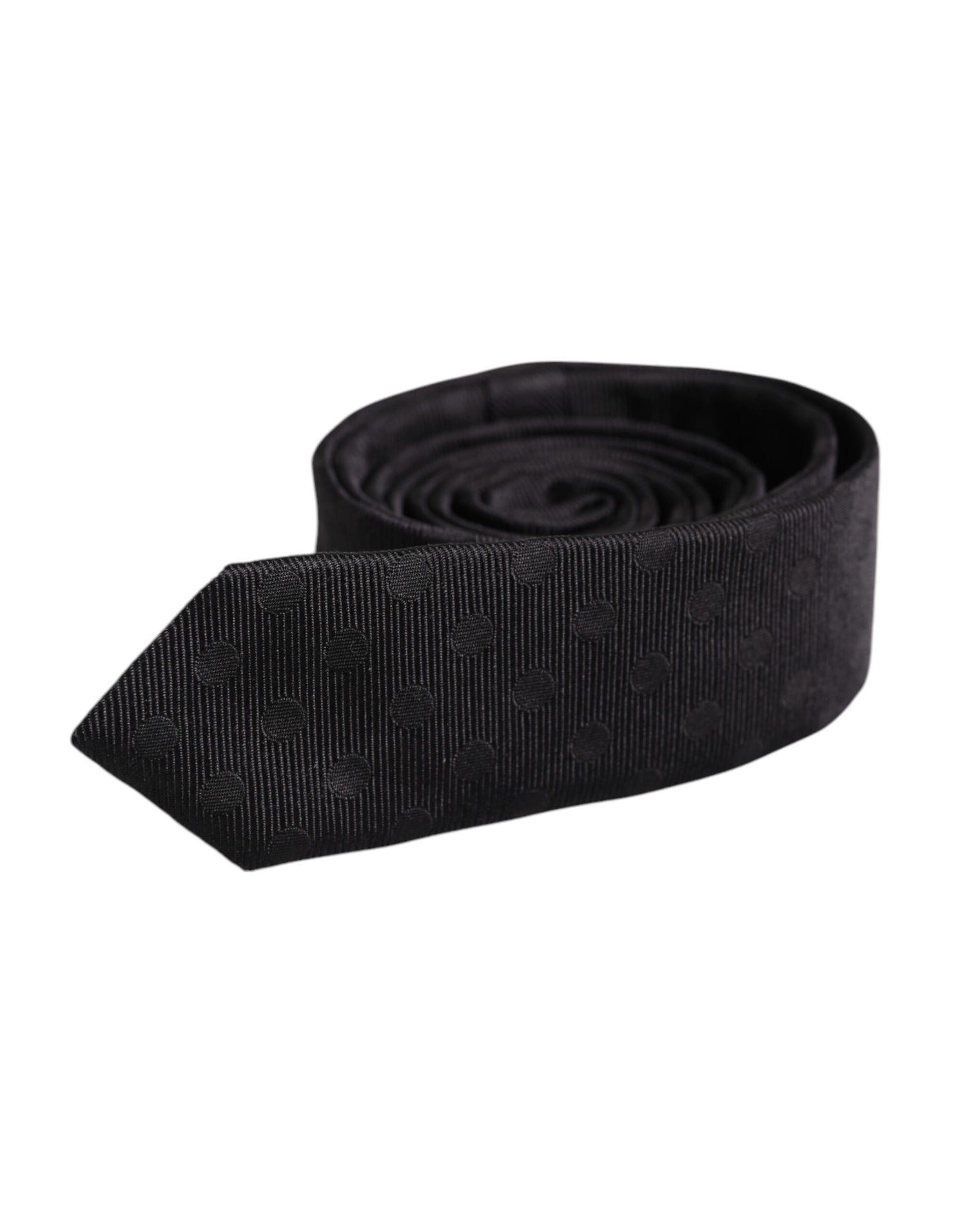 Dolce &amp;amp; Gabbana Svarta Cirklar Justerbar Slips i Siden