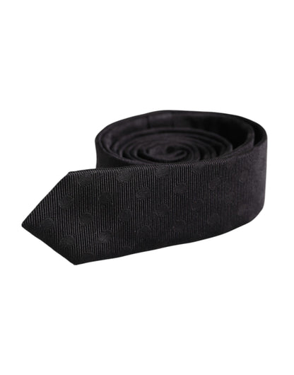 Dolce &amp;amp; Gabbana Svarta Cirklar Justerbar Slips i Siden
