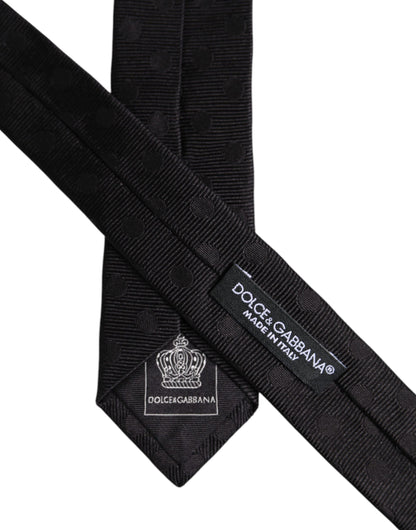 Dolce &amp;amp; Gabbana Svarta Cirklar Justerbar Slips i Siden