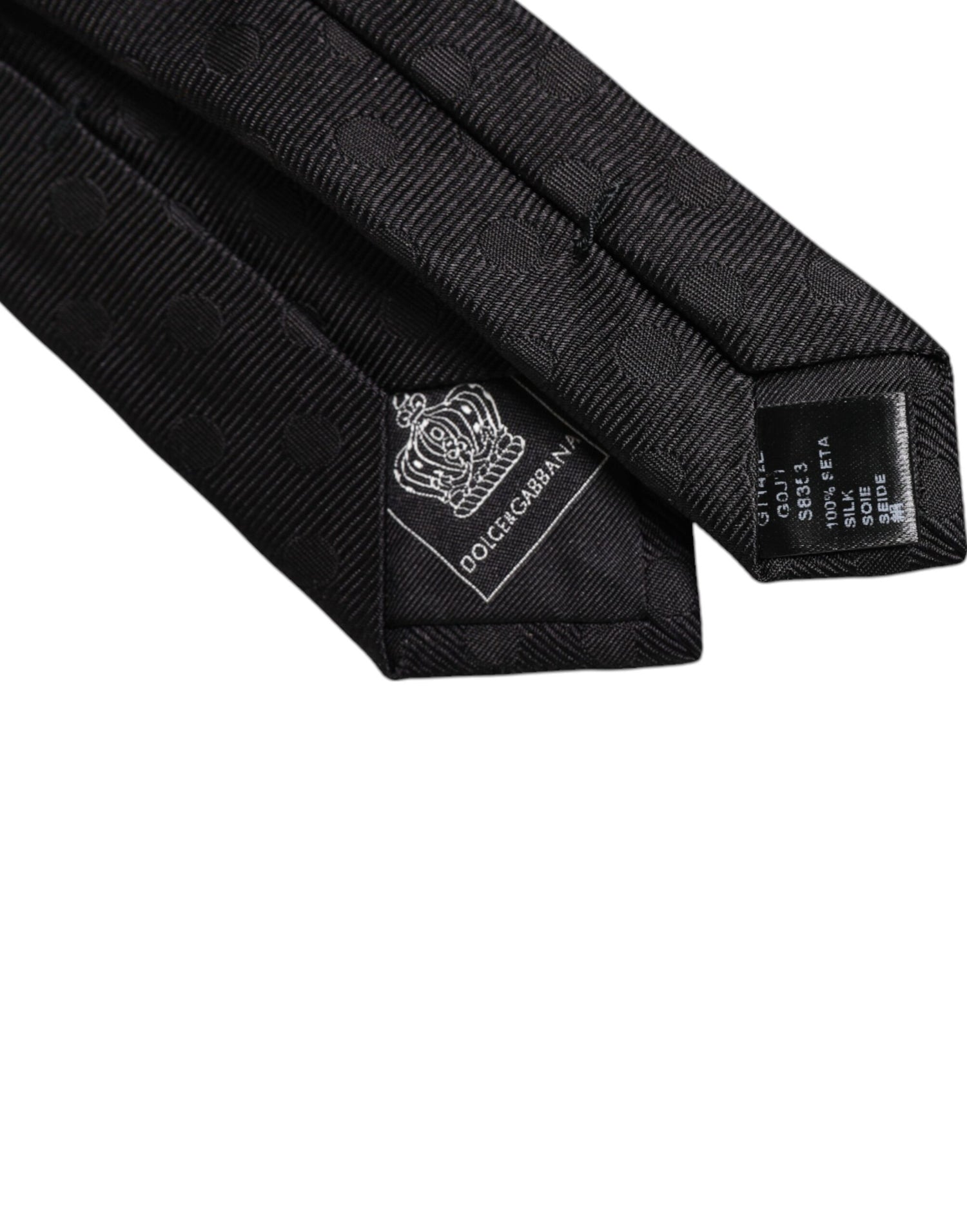 Dolce &amp;amp; Gabbana Svarta Cirklar Justerbar Slips i Siden
