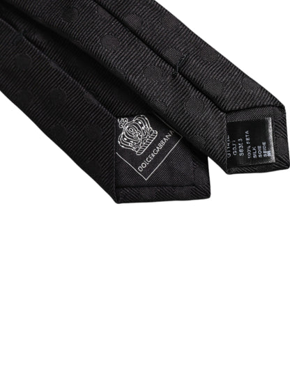 Dolce &amp;amp; Gabbana Svarta Cirklar Justerbar Slips i Siden