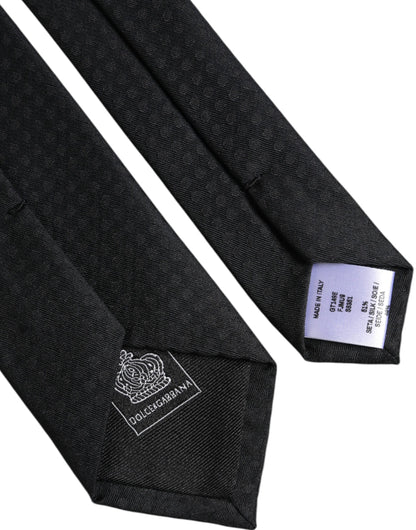 Dolce &amp;amp; Gabbana Svarta Cirklar Justerbar Slips i Siden