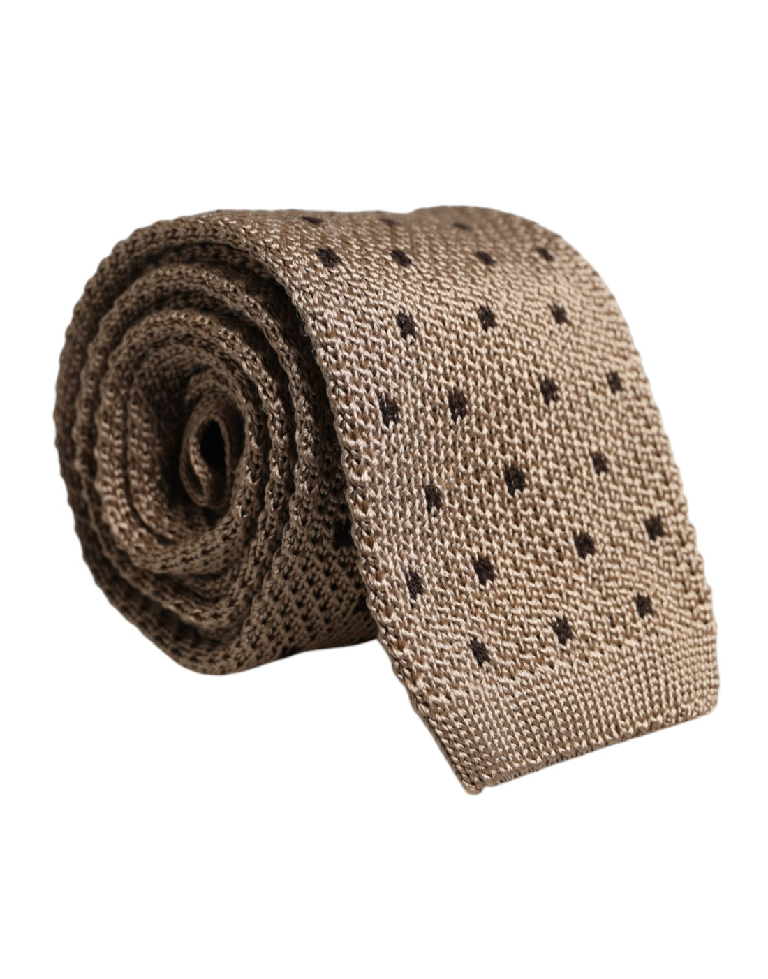 Dolce &amp;amp; Gabbana Beige Prickig Justerbar Sidenslips