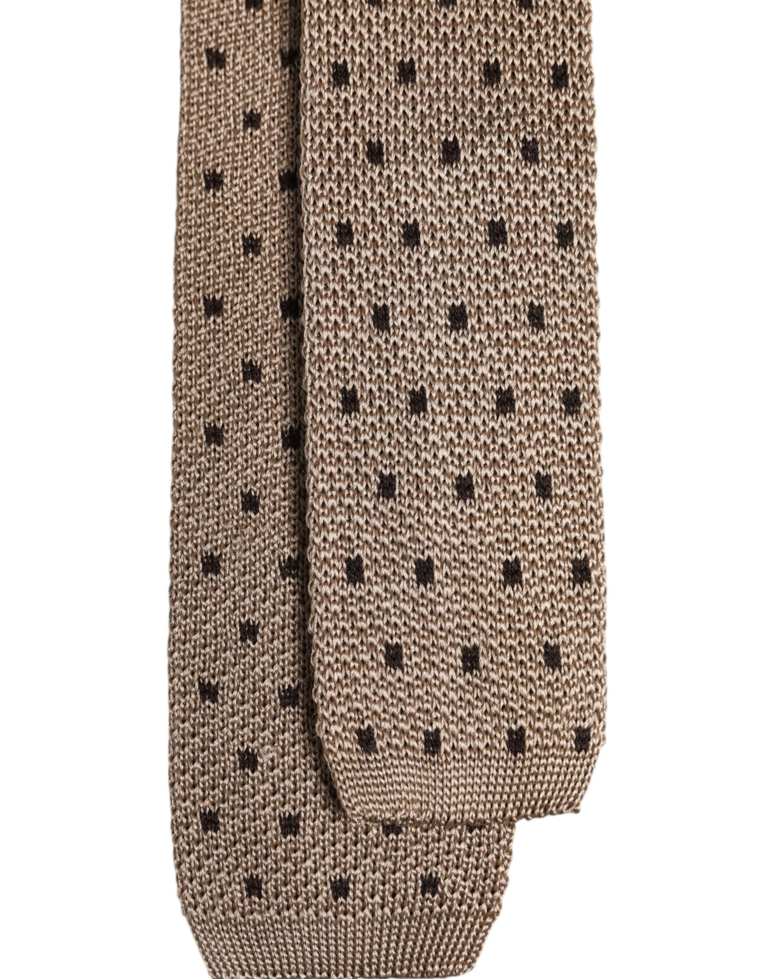 Dolce &amp;amp; Gabbana Beige Prickig Justerbar Sidenslips