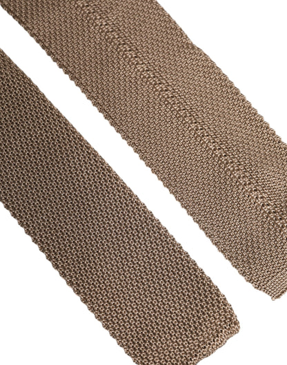 Dolce &amp;amp; Gabbana Brun Justerbar Slips i Siden