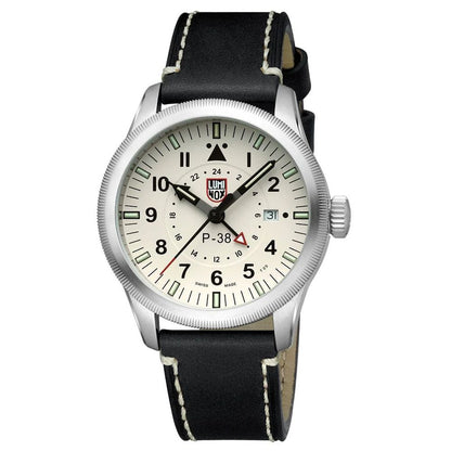 Luminox svart läderklocka