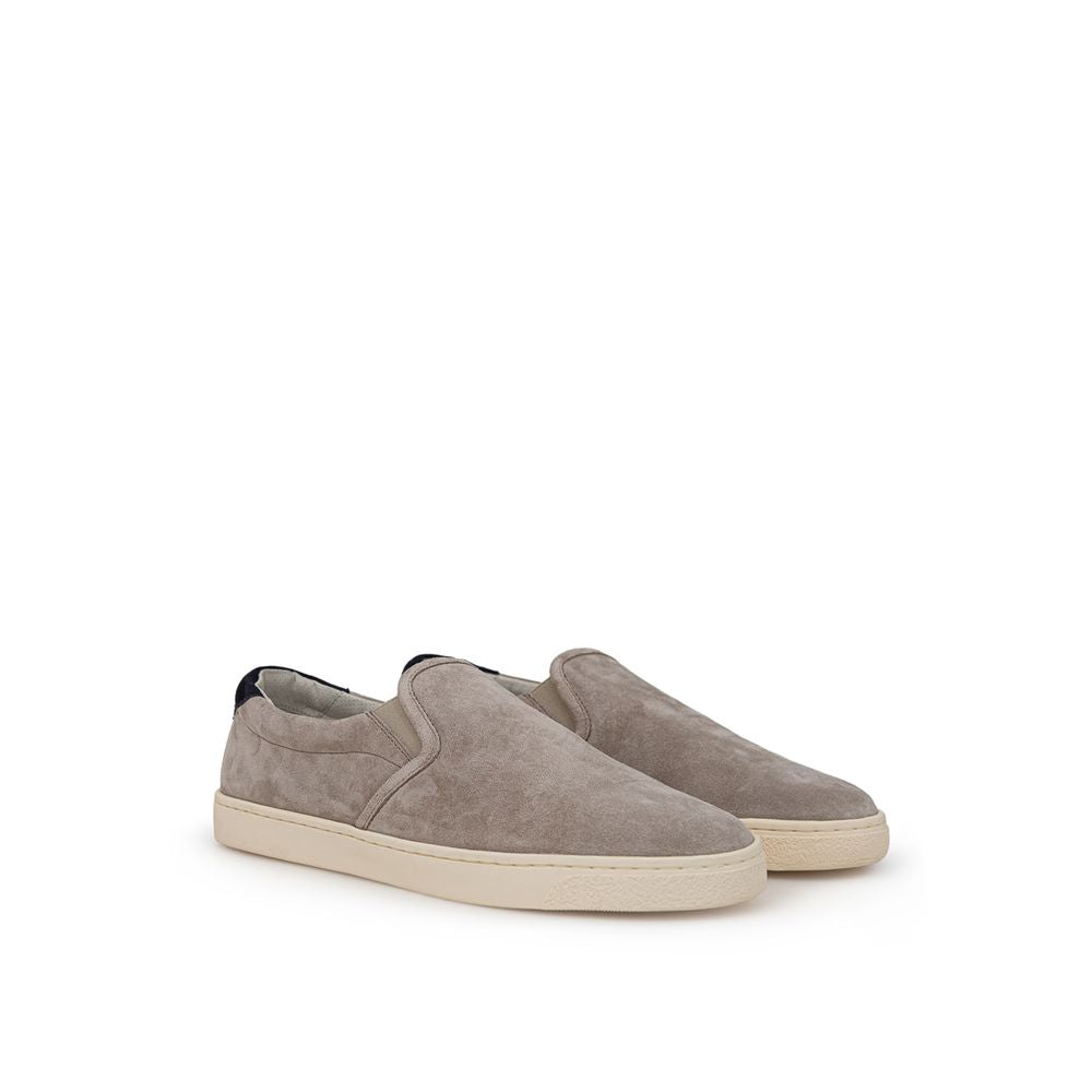 Brunello Cucinelli Grey Leather Sneaker