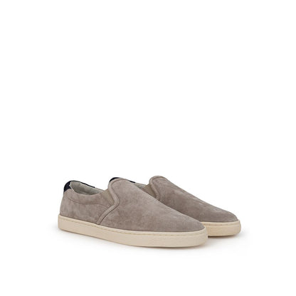 Brunello Cucinelli Grey Leather Sneaker