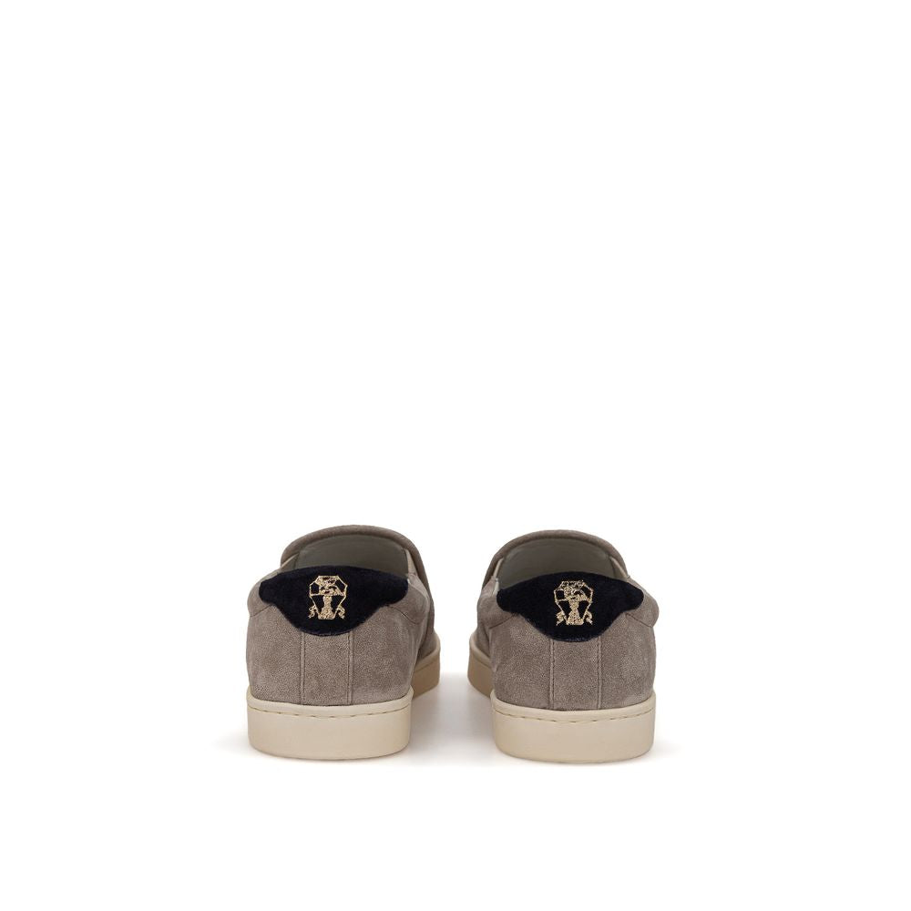 Brunello Cucinelli Grey Leather Sneaker