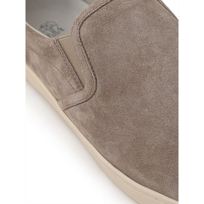 Brunello Cucinelli Grey Leather Sneaker