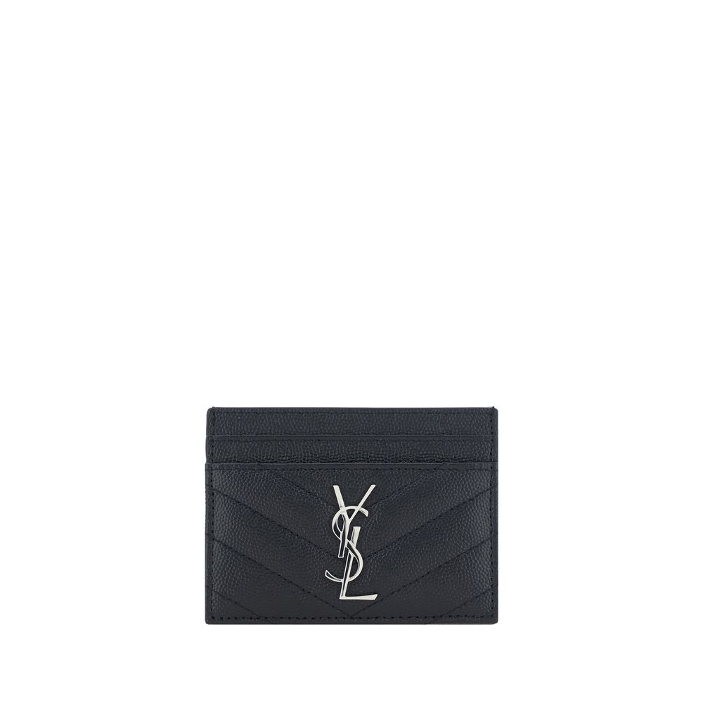 Saint Laurent svart läderkorthållare