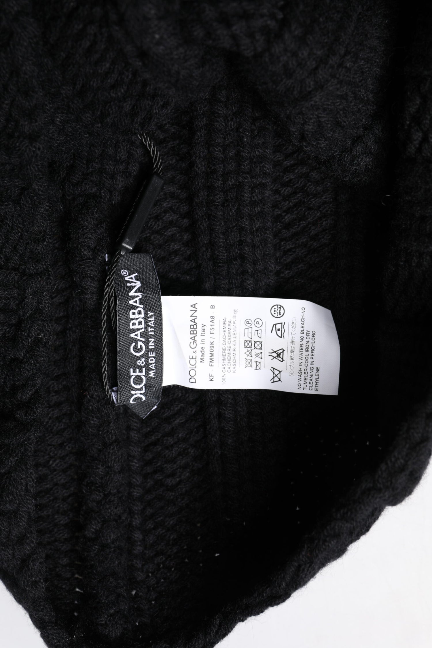 Dolce &amp;amp; Gabbana Svart Kashmir Stickad Halsduk