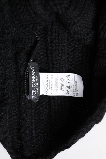 Dolce &amp;amp; Gabbana Svart Kashmir Stickad Halsduk