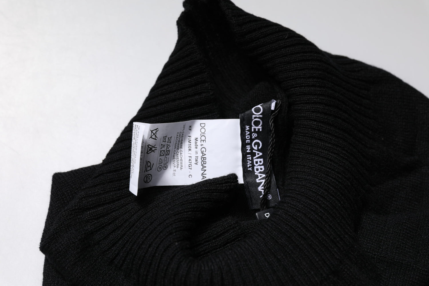 Dolce &amp;amp; Gabbana Svart Kashmir Stickad Halsduk