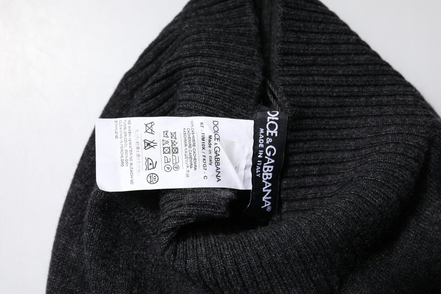 Dolce &amp;amp; Gabbana Svart Kashmir Stickad Halsduk