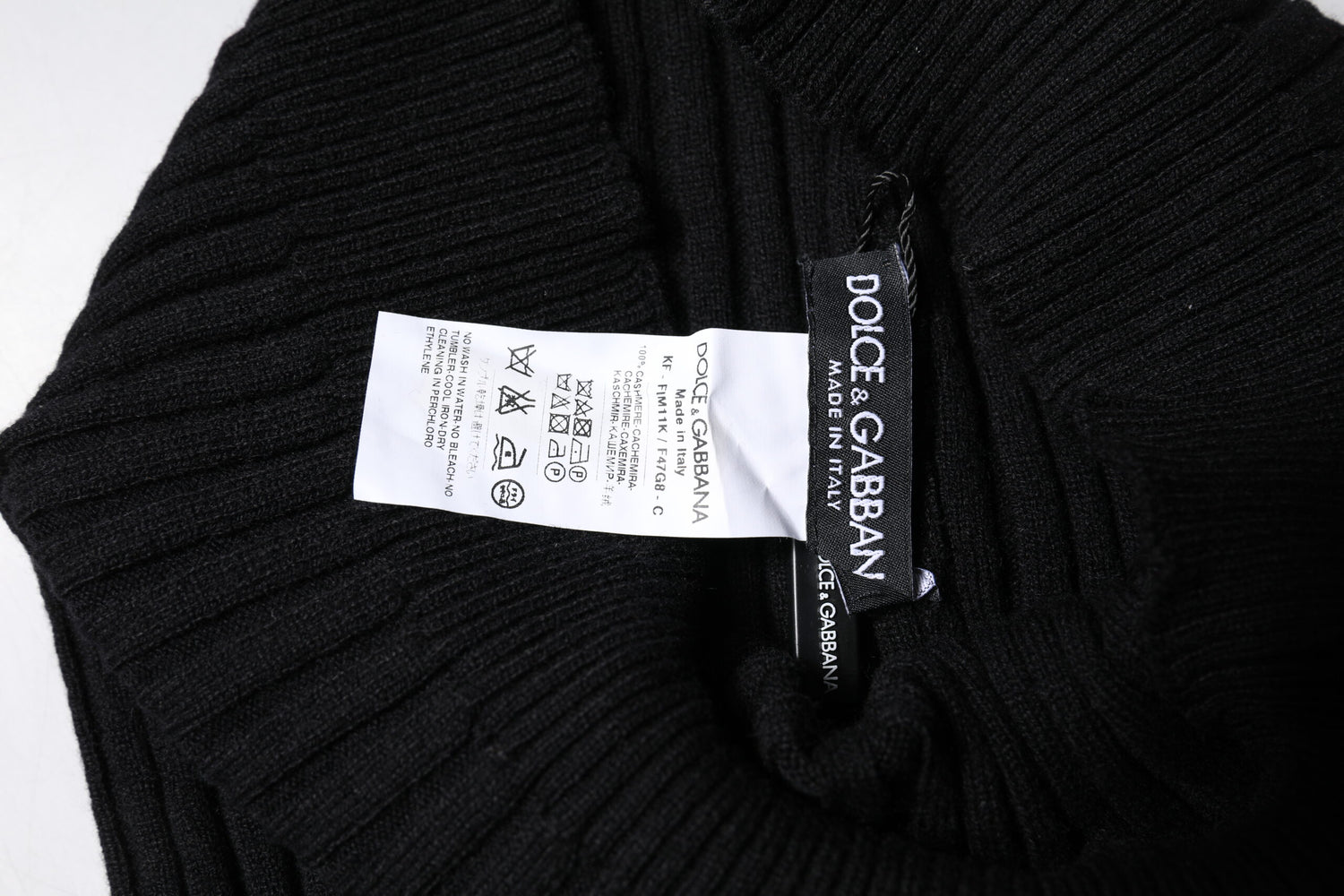 Dolce &amp;amp; Gabbana Svart Kashmir Stickad Halsduk
