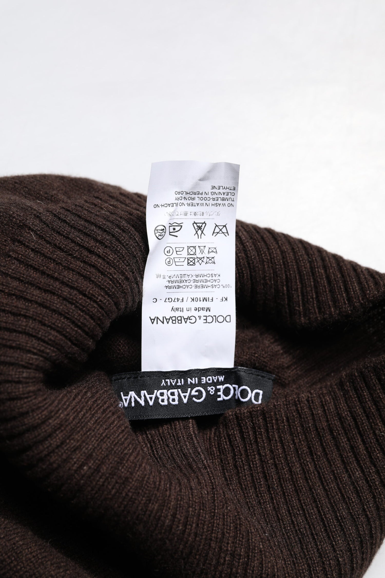 Dolce &amp;amp; Gabbana Brun Kashmir Stickad Halsduk