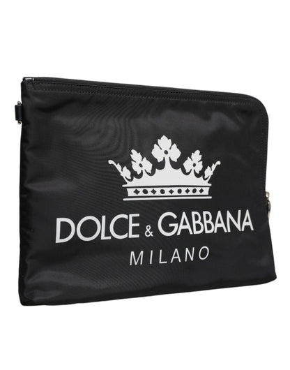 Dolce &amp;amp; Gabbana svart DG Milano-tryck kuvertväska i nylon