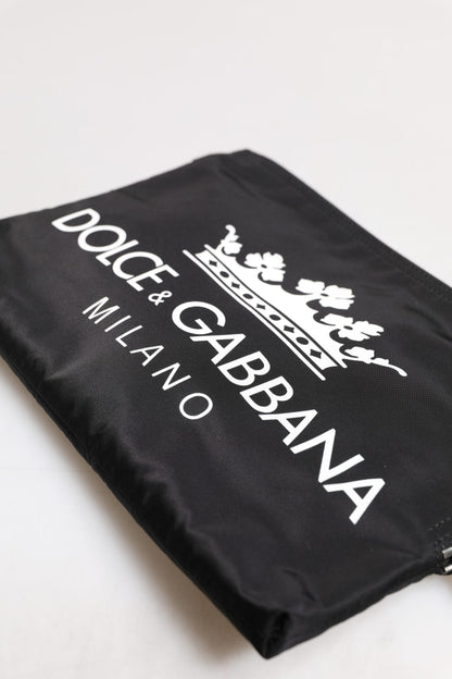 Dolce &amp;amp; Gabbana svart DG Milano-tryck kuvertväska i nylon