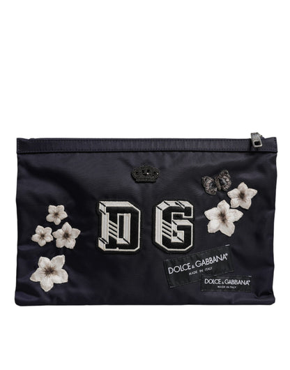 Dolce &amp;amp; Gabbana Blå DG Logotypplåster Kuvertväska