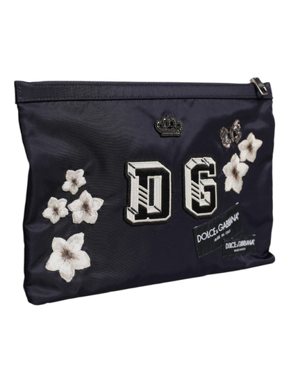 Dolce &amp;amp; Gabbana Blå DG Logotypplåster Kuvertväska