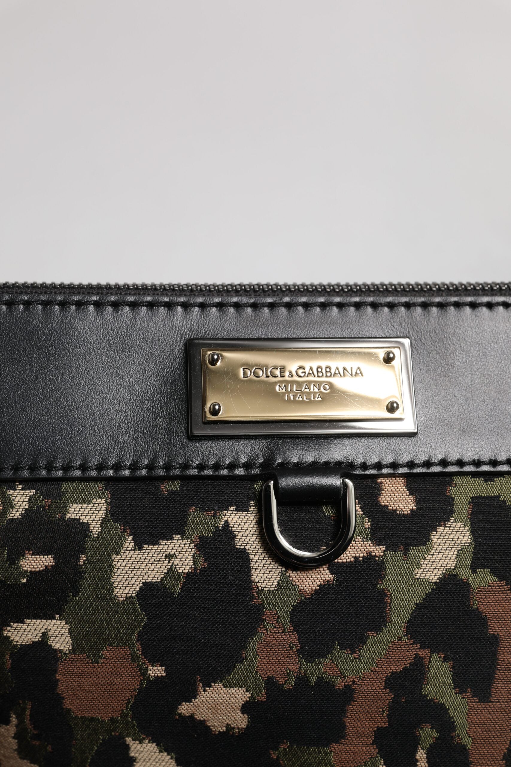 Dolce &amp;amp; Gabbana Flerfärgad Leopard Jacquard Mönstrad Logotyp Plack Väska