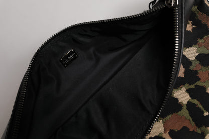 Dolce &amp;amp; Gabbana Flerfärgad Leopard Jacquard Mönstrad Logotyp Plack Väska