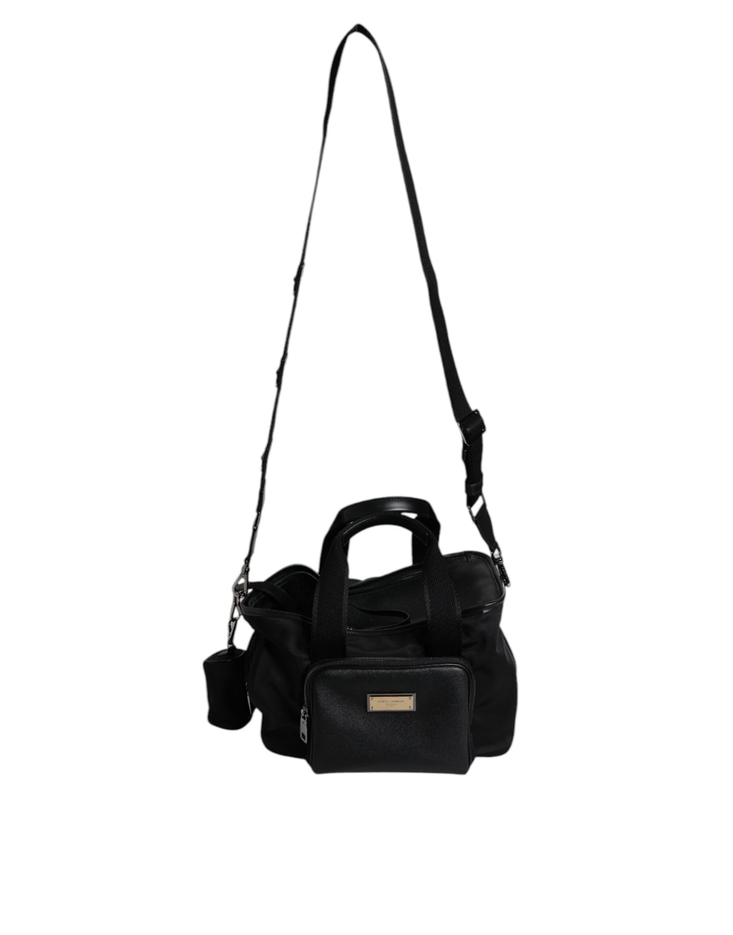Dolce &amp;amp; Gabbana svart axelrem med husdjursbärbar logotypplack