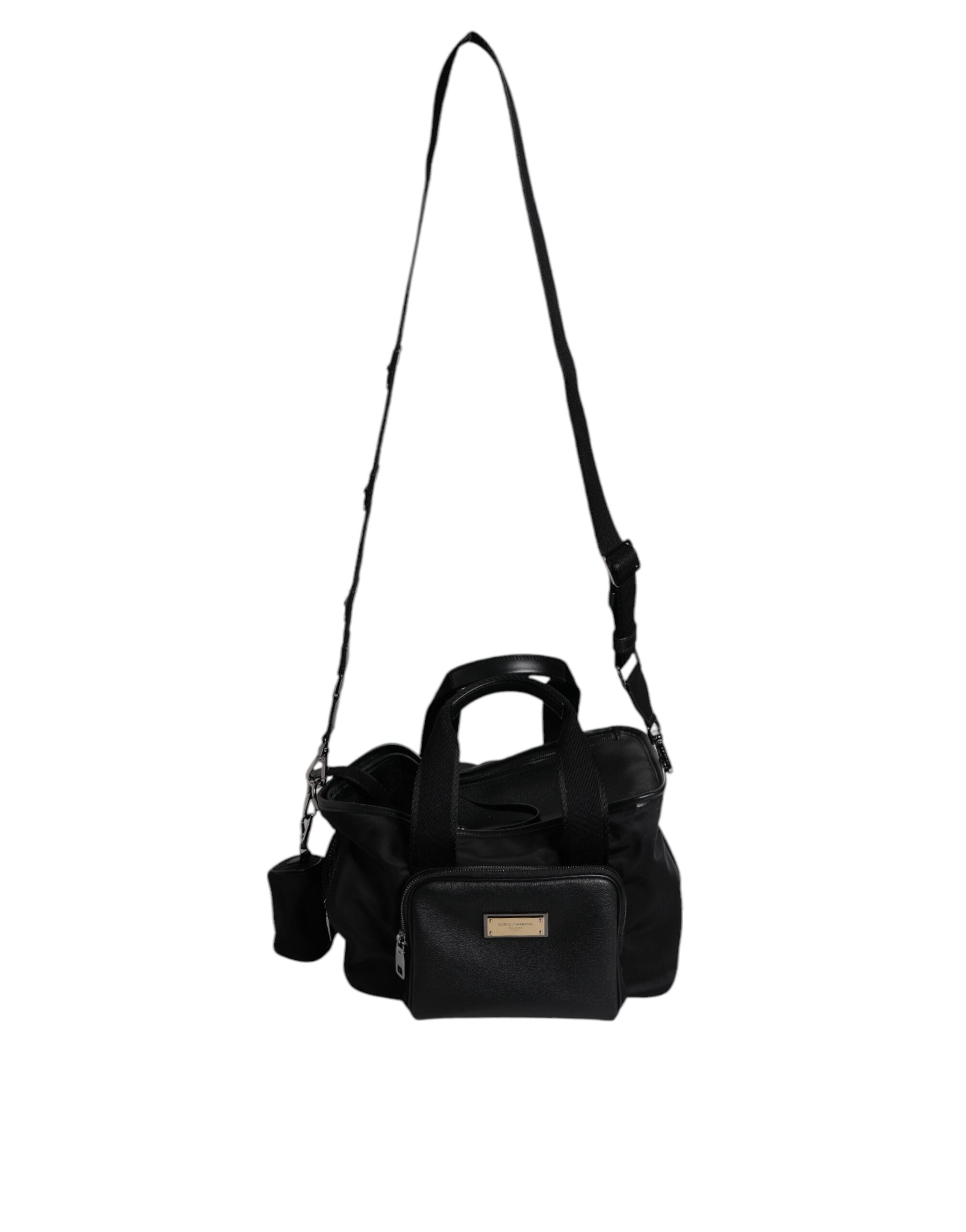 Dolce &amp;amp; Gabbana svart axelrem med husdjursbärbar logotypplack