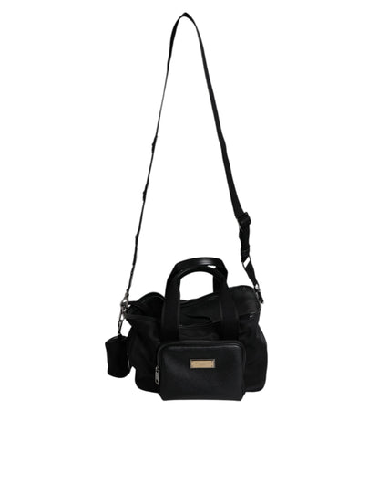 Dolce &amp;amp; Gabbana svart axelrem med husdjursbärbar logotypplack