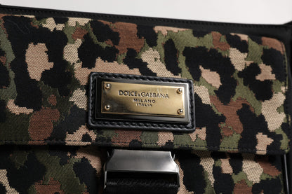 Dolce &amp;amp; Gabbana flerfärgad leopardfärgad jacquard axelväska