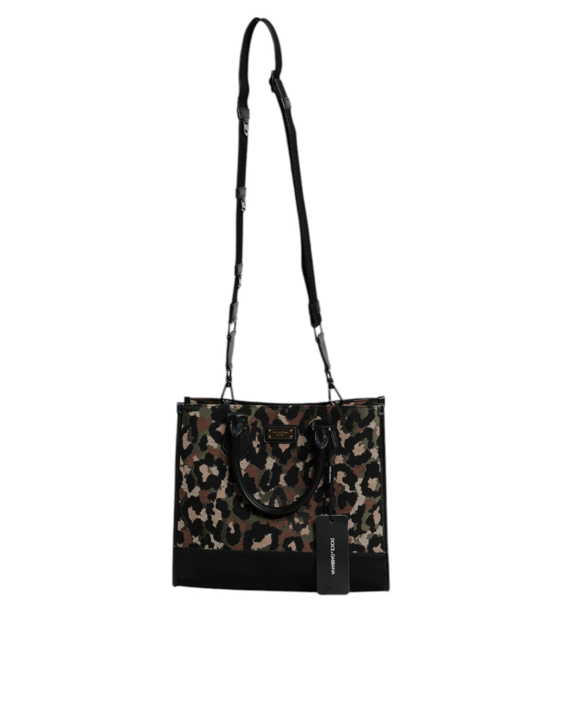 Dolce &amp;amp; Gabbana flerfärgad leopardfärgad shoppingväska med axelrem
