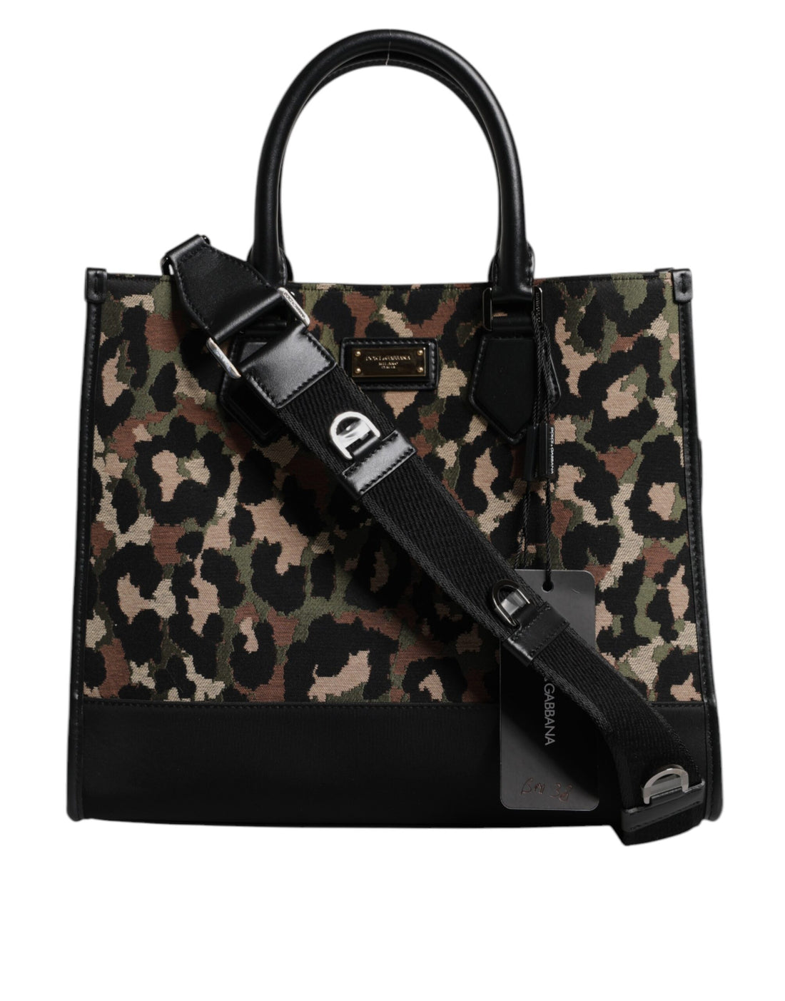 Dolce &amp;amp; Gabbana flerfärgad leopardfärgad shoppingväska med axelrem