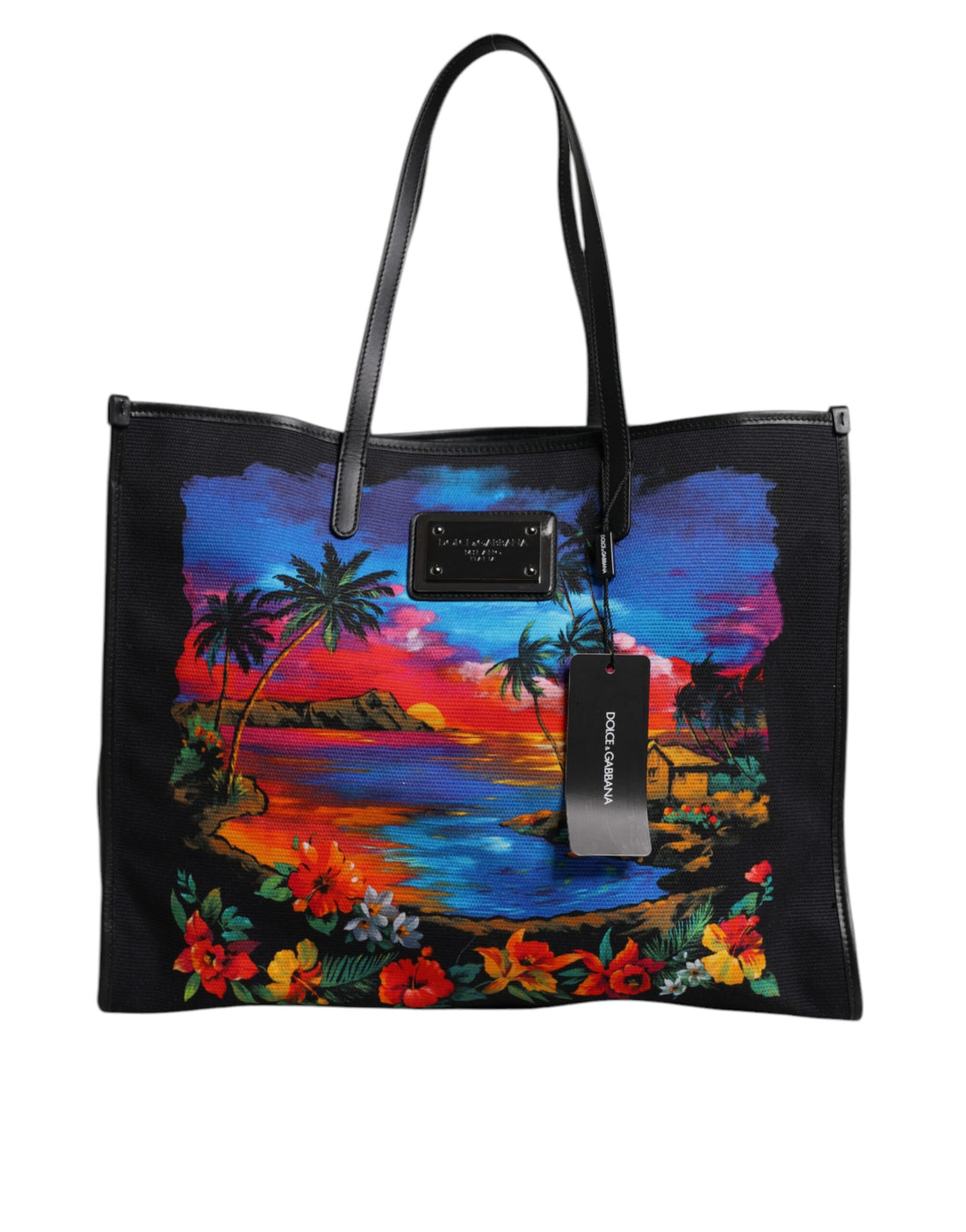 Dolce &amp;amp; Gabbana flerfärgad grafisk tryckt shoppingväska med topphandtag