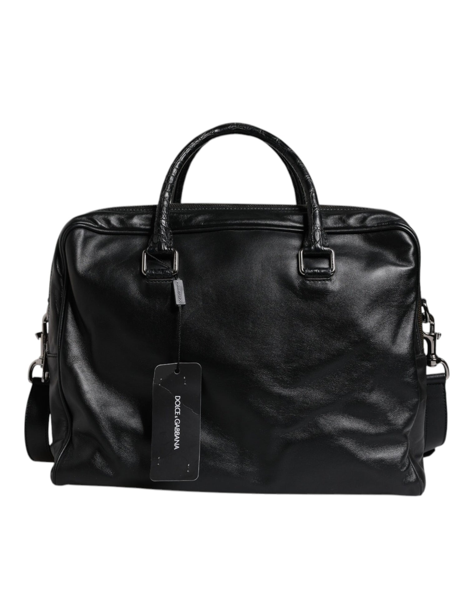 Dolce &amp;amp; Gabbana svart läderväska med axelrem