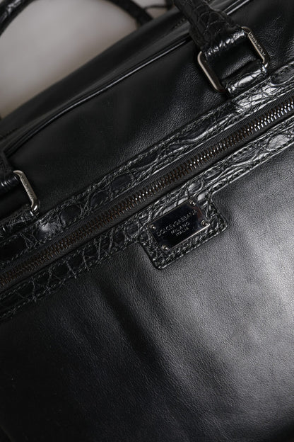 Dolce &amp;amp; Gabbana svart läderväska med axelrem