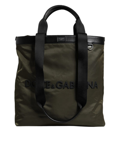 Dolce &amp;amp; Gabbana Militärgrön Nylonväska med Axelrem