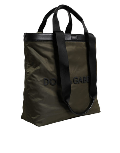 Dolce &amp;amp; Gabbana Militärgrön Nylonväska med Axelrem