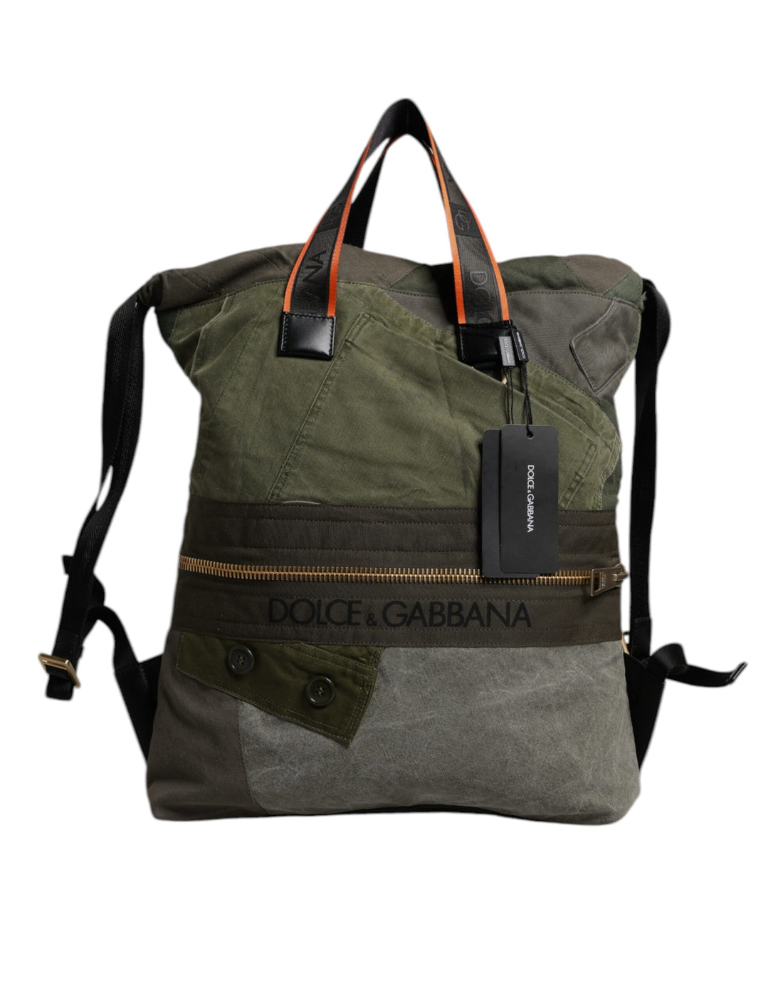 Dolce &amp;amp; Gabbana Militärgrön Patchwork Ryggsäck